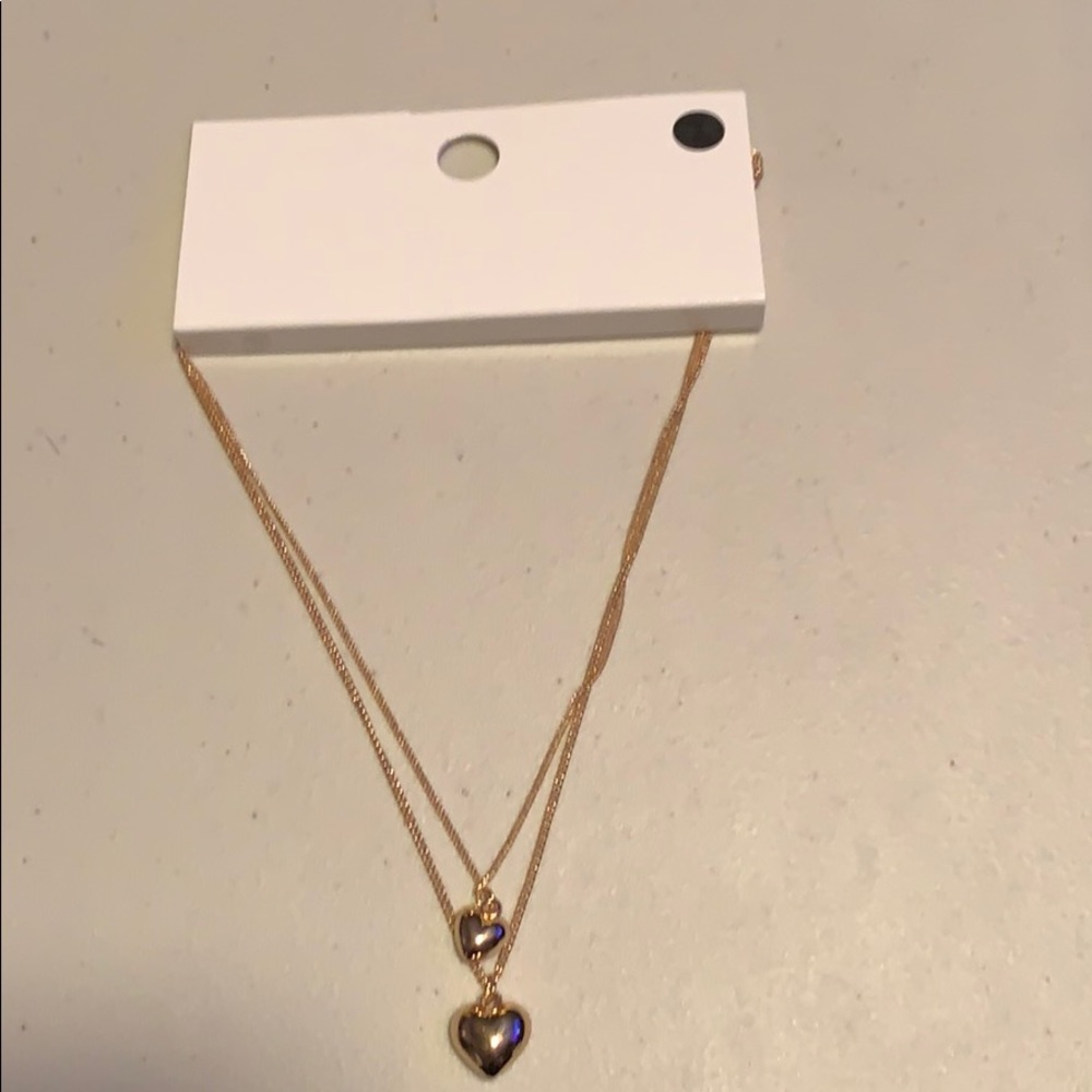 ♦️Brand new w/tags Forever 21 double heart chain